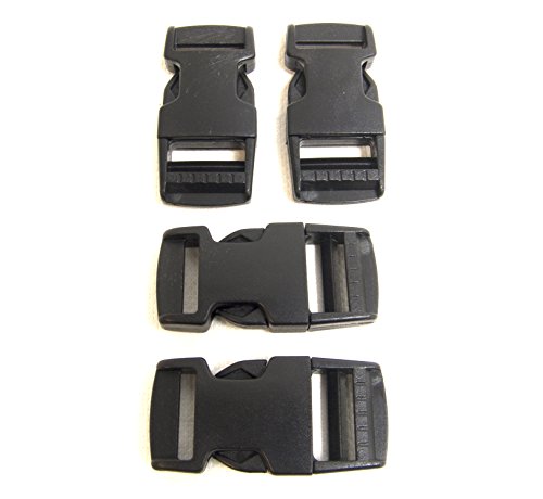1" Plastic Quick Release Buckle, Clip, Side Release, 4 Piece Set - Shipped from The USA!