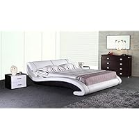 Greatime B2001 Queen Black and White Platform Bed