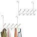 mDesign Decorative Over Door 10 Hook Metal Storage Organizer Rack for Coats, Hoodies, Hats, Scarves, Purses, Leashes, Bath Towels, Robes, Men and Womens Clothing - 2 Pack - Pearl White