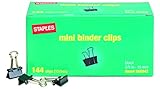Staples Mini Metal Binder Clips Bulk Pack, Black, 3/5