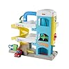 Fisher-Price-FHG50-Little-People-Helpful-Neighbors-Garage Fisher-Price Little People Toddler Playset with Spiral Race Track, Elevator and 2 Wheelies Toy Cars, Helpful Neighbor’s…
