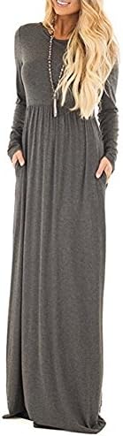 DAYSOFT Women Cotton A-Line Summer Beach Sleeveless Casual Striped Maxi Long Dress,Long Sleeve Winter Fall Maxi Dress