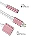 iPhone 7 Adapter, Lightning to 3.5mm Audio Adapter, ADABUNNY 2 in 1 Lightning Charger and 3.5mm Earphones Jack Cable for Apple iPhone 7 7 Plus 6S 6 iPod iPad - Support iOS 10.3 or Later (Rose Gold)