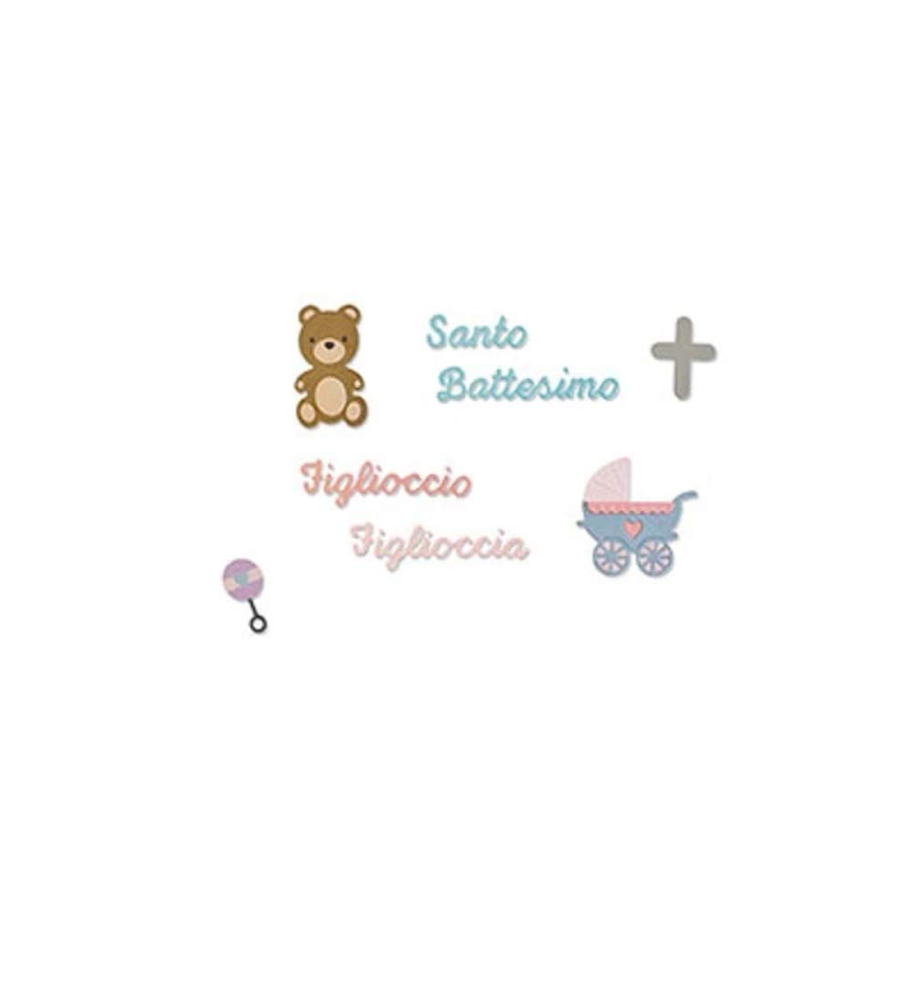 Sizzix" Battesimo Thinlits Die Set, Metal, Multi-Colour, 26 x 13 x 0.2 cm