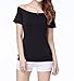 Women's Short Sleeve Vogue Fitted Off Shoulder Modal Blouse Top T-shirt