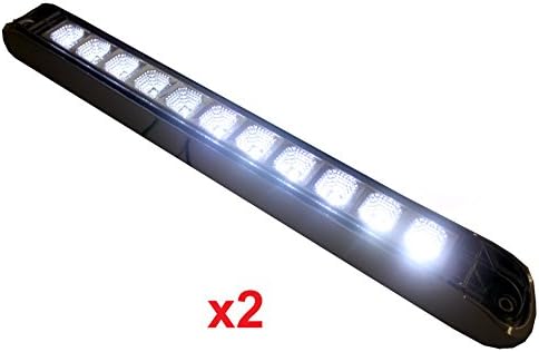 NEW 2 +++ Bright 17" White Clear Back-up Reverse Fog Light BAR with Chrome Reflector and Chrome Bezel