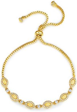 Serend Marquise Citrine Cubic Zirconia 18k Gold Plated Women's Adjustable Bracelets Fashion jewelry