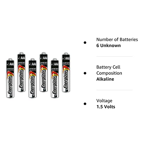 Six Energizer AAAA Alkaline Batteries for Streamlight Stylus Lights