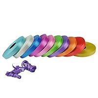 10 Pack Crimped Curling Ribbon Colorful Assorted for Gift Package Wrapping,Bows, Crafting, Wedding,Party (3/8 Inch Multicolor)