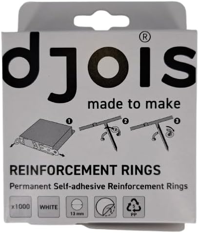 Djois Extra Strong Self Adhesive Vinyl Reinforcement Rings 14mm White (1000)