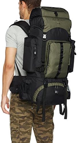 AmazonBasics - Mochila de senderismo con estructura interna y capa para lluvia