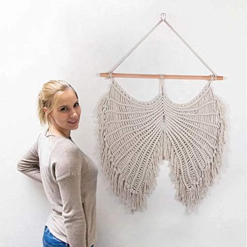 QTQT Woven Wall Hanging,curtain Fringe Garland Banner Shabby Chic Bohemian Wall Decor For Living Room Bedroom Baby Nursery Art - Party Backdrop Decoration-beige 60x65cm(24x26inch)