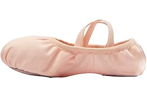 missfiona Canvas Ballet Shoes for Girls Toddler Dance Slippers with Flex Arch,Split Sole