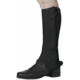 Ovation Women's Elite Amara Ribbed Half Chaps - Equestrian Horse Riding Protective Legwear with Contoured Stretch Panels