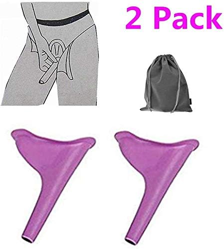 Travel Lightweight Female Urination Device - Women Portable Urinal Funnel Lets You Pee Standing up-Lightweight Perfect Camping Traveling Climbing Festivals Outdoor Activities(2 pack with free bag)
