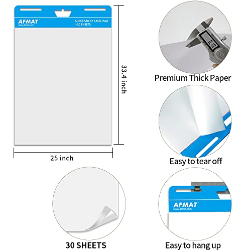 AFMAT Sticky Easel Pad, UPGRADED Chart Paper for Teachers, Large Self