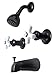 Trim Kit for 2-handle Tub & Shower Valve, Fit Price Pfister Compression Stem Showers, Oil Rubbed Bronze Finish -By Plumb USA