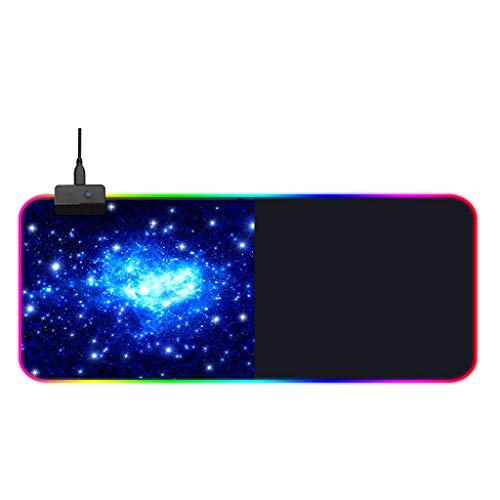 1KTon RGB Gaming Mouse Pad Hard Surface LED Lighting Computer Mice Mat,Waterproof Mousepad for Gamers