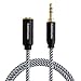Aux Extension Cable, CableCreation 3.3 Feet 3.5mm Male to Female Extension Stereo Audio Extension Cable Adapter Gold Plated, Compatible Smartphone/Tablet/Speaker,3.5mm Devices& More, Black & White