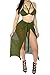 Kisscynest Women's Straps Cut Out Mesh Maxi Skirt Coverup Three Pieces Swimsuit XL Army Green