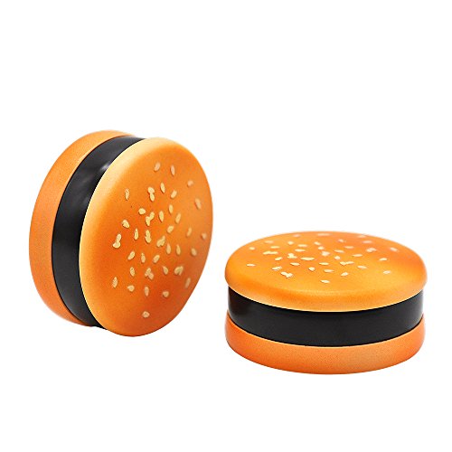 Autumn Water Hamburger Herb Grinder 3 Part 55 MM With Shark Teeth Metal Spice Herb Grinder Spice Grinder Hand Muller - Thumbnail 3
