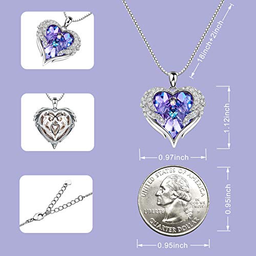 NEWNOVE Angel Wings Heart Necklaces for Women, Valentines Day Gifts for Her, Romantic Gifts for Wife Grandma Mom and… - Image 4
