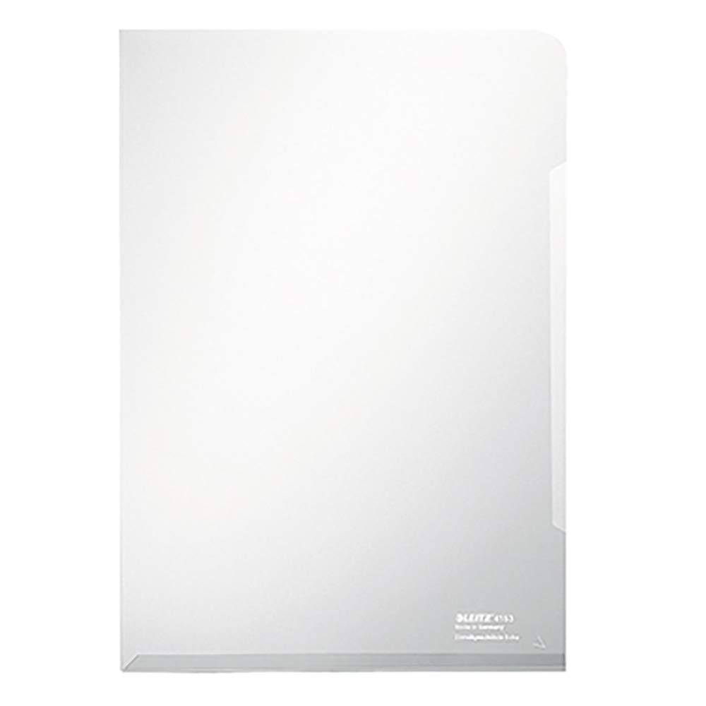 Leitz Premium Folder, Pack of 1, Holds up to 40 A4 sheets, Transparent, 150 Micron PVC Material, 41530003