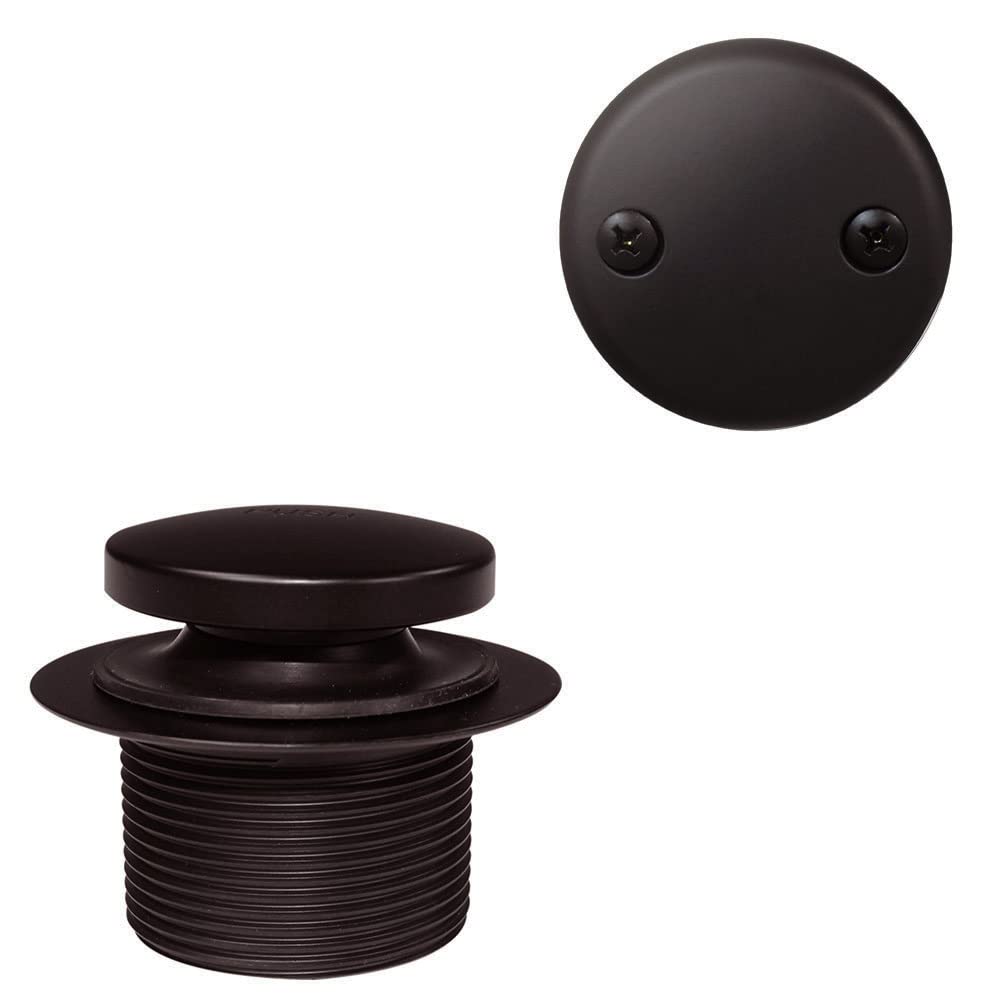 Westbrass R93-2-12 1-1/2" Coarse Thread Tip-Toe Bathtub Drain Trim Set with 2-Hole Overflow Faceplate,Oil Rubbed Bronze (36-Pack) Image