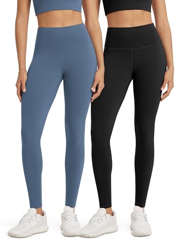 ODODOS Women's High Waist Workout Leggings 2-Pack