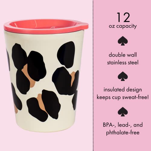 Kate Spade New York Small Insulated Stainless Steel Tumbler, Leopard