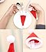 HAKDAY Santa Hat Christmas Xmas Silverware Holder Pockets Knife Spoon Fork Bag Wine Bottle Cap Cover Decoration , 20 PCS