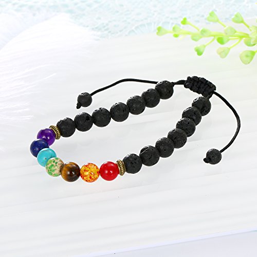 MengPa Beads Bracelets Mens Lava Rock Stone Beaded Anxiety Essential ...