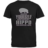 Always Be Yourself Hippo Black Adult T-Shirt - X-Large