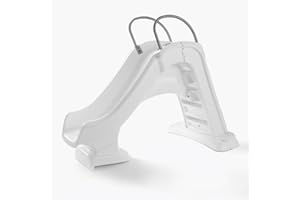 Step2 Vero Pool Slide, Outdoor/Indoor Waterproof Patio Furniture, Non-Slip Steps, Hose Attachment, Made of Durable Plastic, 4 Feet, White