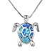 Vanessa Australian Fire Opal Sea Turtle Rings Pendant Necklace 18
