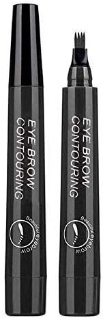 Daluci 4 Head Fine Sketch Fork Tip Tattoo Tint Eyebrow Pen Liquid (Natural Black), Black, 100 g
