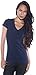 4 Pack Zenana Women's Basic V-Neck T-Shirt Med Black, Charcoal, H Gray, Navy