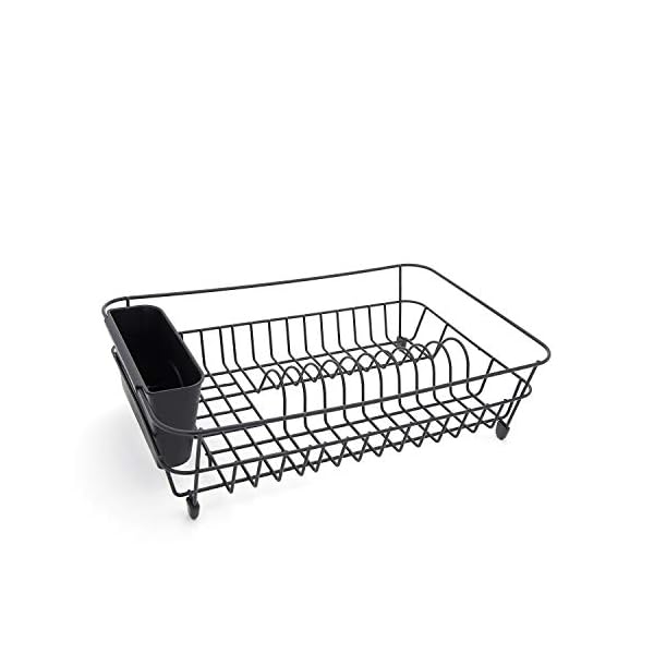 simplywire-Black-Dish-Drainer-with-Cutlery-Basket-Anti-Rust simplywire - Dish Drainer - Anti Rust Drying Rack – Black with Black Cutlery Basket