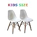 Buschman Set of Two White Kids Dining Room Mid Century Chair Wooden Legs Armless Chairs