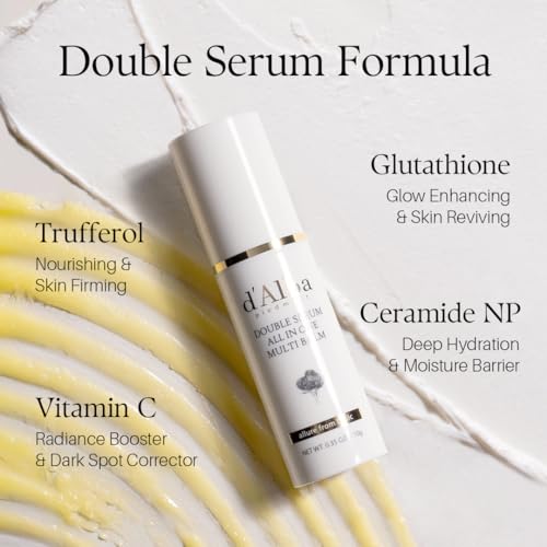 d'alba Piedmont Italian White Truffle Double Serum All-in-one Multi Balm, Stick Balm, Vegan Skin Care with Vitamin C and Vegan Collagen, 3-in-1 Anti Wrinkle, Eye Treatment, Dark Spot Remover