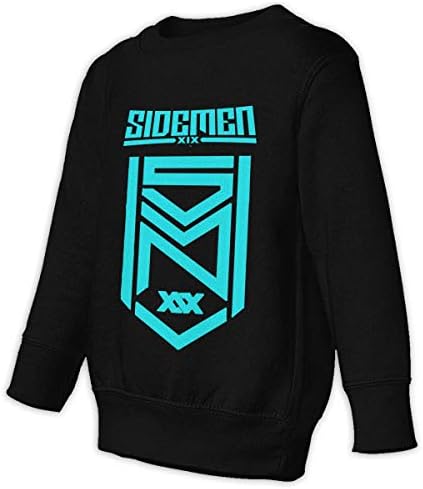 FriedaJO Sidemen Boys Toddler Juvenile Sweatshirt Crewneck Long Sleeve Cotton Warm Pullover Black