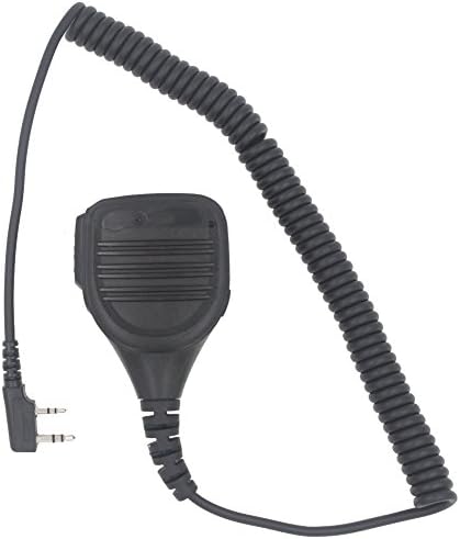 KENMAX Heavy Duty Shoulder Remote Speaker Mic Microphone with PTT for 2 Pin Kenwood Linton BaoFeng Hytera WOUXUN Radio