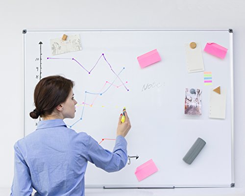 4 Thought Magnetic Dry Erase Board, 48 X 36 Inches Whiteboard Wall-Mounted with Aluminium Frame and Removable Marker Tray, Magnetic Message and Memo Bulletin Board of Commercial Quality