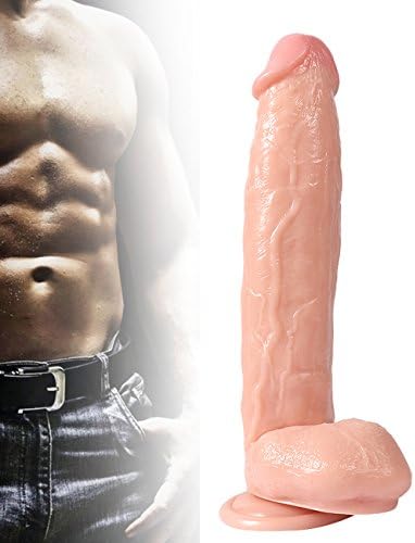 OHYER 12 Inch Huge-Size Realistic Adult Toys For Women And Gays Play With Powerful Suction Cup For Hands Free Play - Flesh
