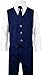 Black n Bianco Big Boys Solid Suit and Tie (12, A Navy)