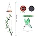 Solar Hummingbird Wind Chimes Outdoor, Color-Changing Led Decorative Light Charging by USB and Mobile Solar Power for Home/Yard/Pation/Garden