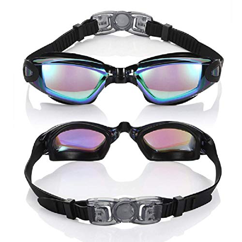 OTTER Easy Fit Triathlon Swim Goggles, Swimming Goggles Anti Fog Shatterproof UV Protection (Black)