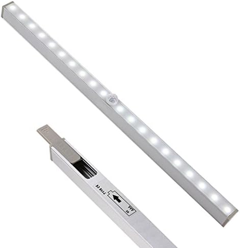 Quarlty DC 9V, 2Wattage, 20 LED Cabinet Light Auto PIR Wardrobe Cupboard Closet Motion Sensor Lamp Bright LED Light Tube Rope Light