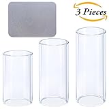 Aneco 3 Size Glass Guitar Slides Set Guitar Bass Slide with Metal Box