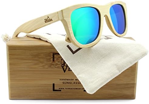 Tierra Verde TA1001 Floatable Polarized Sunglasses Bamboo Wood w/Green Mirror (01/19) 52mm Made in Florida